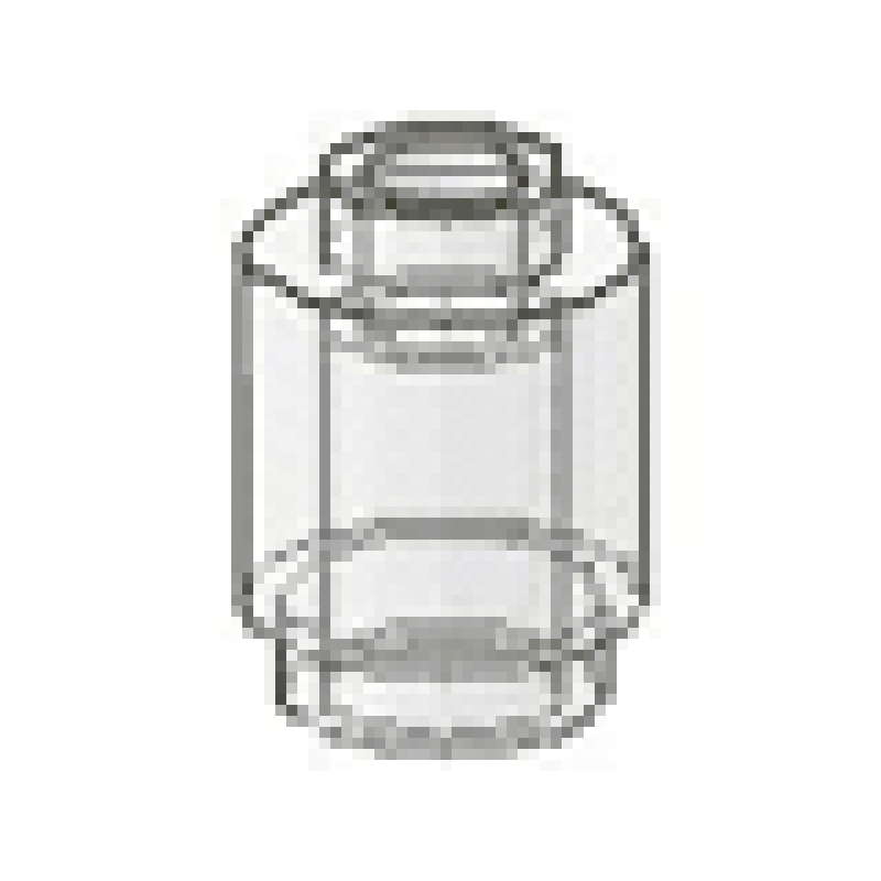 Steen, Rond 1x1 met open nop Trans Clear